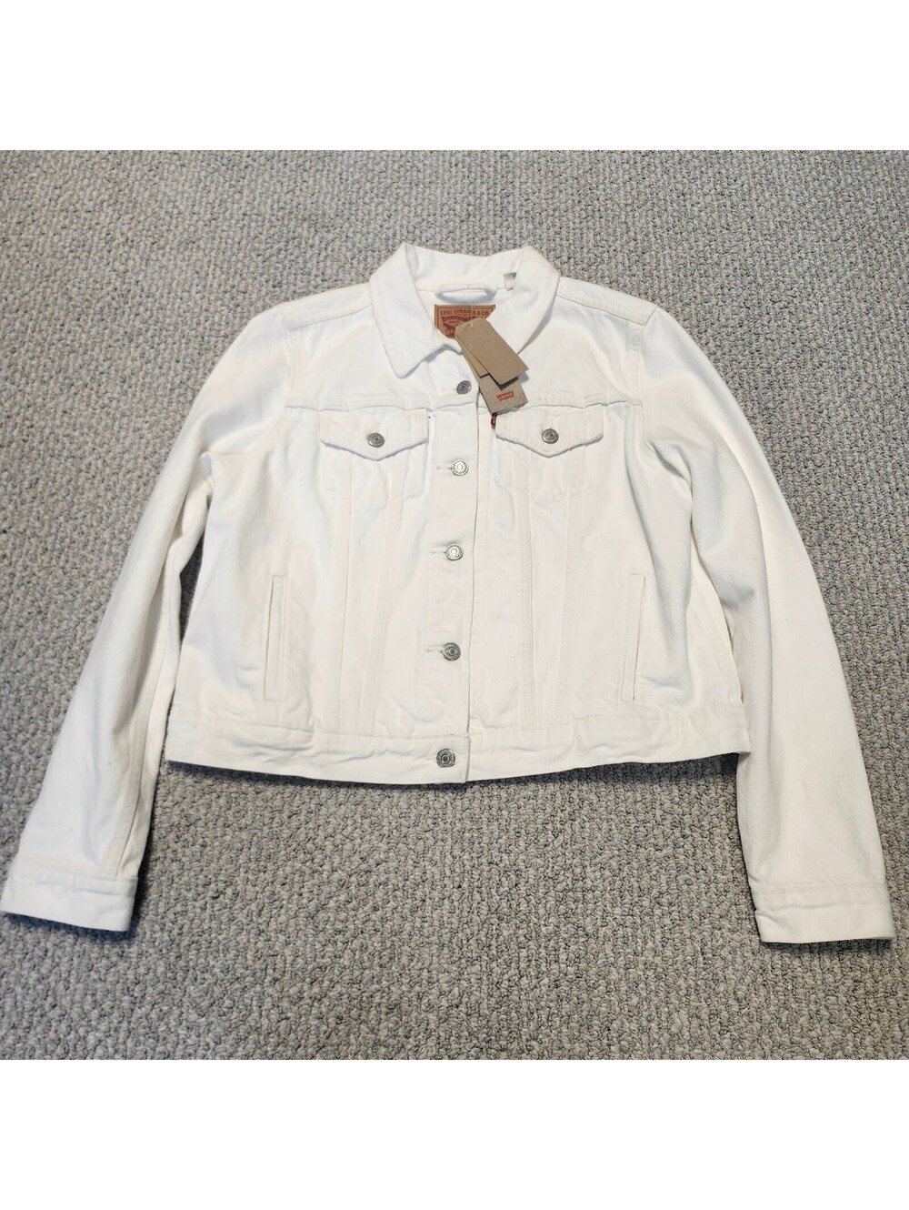 Levi's Original Trucker White Denim Jacket XL Women's NWT